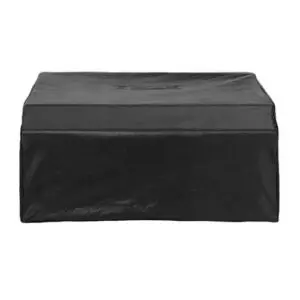 Black rectangular outdoor furniture cover.