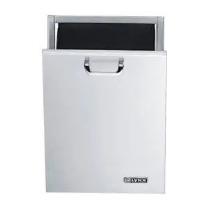 Stainless steel wall-mounted mailbox with a front handle and black interior.