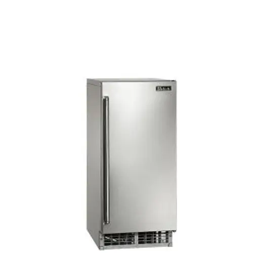 A stainless steel single-door commercial refrigerator.