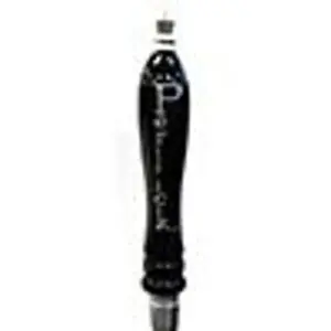 Black tap handle with white text for a beverage dispenser.