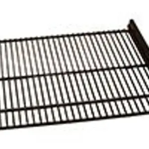 Black metal grill or rack with evenly spaced bars.