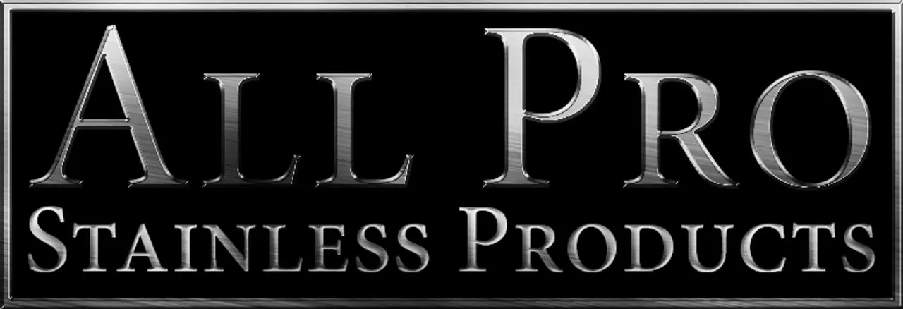 Logo with silver letters on a black background.