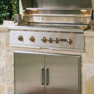 Built-in stainless gas grill with lights